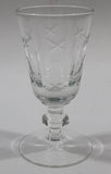 Vintage Star and Circle Pattern 3 3/4" Tall Clear Crystal Glass Cup