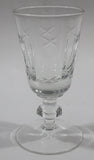 Vintage Star and Circle Pattern 3 3/4" Tall Clear Crystal Glass Cup