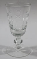 Vintage Star and Circle Pattern 3 3/4" Tall Clear Crystal Glass Cup