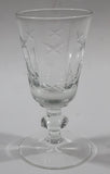 Vintage Star and Circle Pattern 3 3/4" Tall Clear Crystal Glass Cup