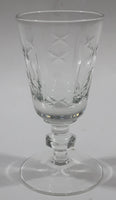 Vintage Star and Circle Pattern 3 3/4" Tall Clear Crystal Glass Cup