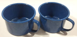 Dark Blue Enamel Metal Soup Bowl Cups with Handles