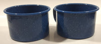 Dark Blue Enamel Metal Soup Bowl Cups with Handles