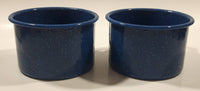 Dark Blue Enamel Metal Soup Bowl Cups with Handles