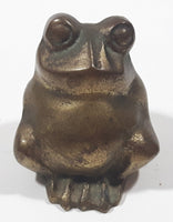 Vintage Small 1 1/2" Tall Brass Metal Frog