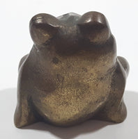 Vintage Small 1 1/2" Tall Brass Metal Frog