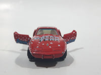 Yatming No. 1080 1980s Corvette Stingray Red #80 Dream Team Die Cast Toy Car Vehicle with Opening Doors