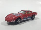 Yatming No. 1080 1980s Corvette Stingray Red #80 Dream Team Die Cast Toy Car Vehicle with Opening Doors