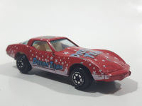 Yatming No. 1080 1980s Corvette Stingray Red #80 Dream Team Die Cast Toy Car Vehicle with Opening Doors