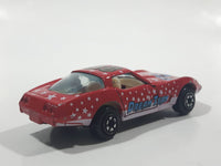 Yatming No. 1080 1980s Corvette Stingray Red #80 Dream Team Die Cast Toy Car Vehicle with Opening Doors