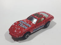 Yatming No. 1080 1980s Corvette Stingray Red #80 Dream Team Die Cast Toy Car Vehicle with Opening Doors