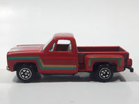 1980s Yatming Chevy Stepside Red Pickup Truck No. 1601 Die Cast Toy Car Vehicle - Made in China