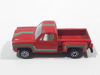 1980s Yatming Chevy Stepside Red Pickup Truck No. 1601 Die Cast Toy Car Vehicle - Made in China