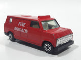 Vintage Yatming No. 1501 Ford Econoline E-150 Fire Brigade Red Van Die Cast Toy Car Emergency Rescue Vehicle
