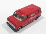 Vintage Yatming No. 1501 Ford Econoline E-150 Fire Brigade Red Van Die Cast Toy Car Emergency Rescue Vehicle