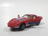 Yatming No. 1080 1980s Corvette Stingray Red #80 Dream Team Die Cast Toy Car Vehicle with Opening Doors