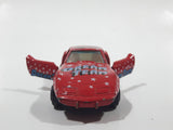 Yatming No. 1080 1980s Corvette Stingray Red #80 Dream Team Die Cast Toy Car Vehicle with Opening Doors