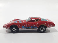 Yatming No. 1080 1980s Corvette Stingray Red #80 Dream Team Die Cast Toy Car Vehicle with Opening Doors