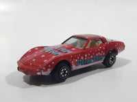 Yatming No. 1080 1980s Corvette Stingray Red #80 Dream Team Die Cast Toy Car Vehicle with Opening Doors