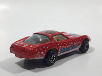 Yatming No. 1080 1980s Corvette Stingray Red #80 Dream Team Die Cast Toy Car Vehicle with Opening Doors