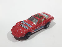 Yatming No. 1080 1980s Corvette Stingray Red #80 Dream Team Die Cast Toy Car Vehicle with Opening Doors