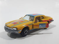 Yatming No. 1076 Jaguar XJS Grand Tourer #76 Man Made Machine Yellow Die Cast Toy Car Vehicle with Opening Doors