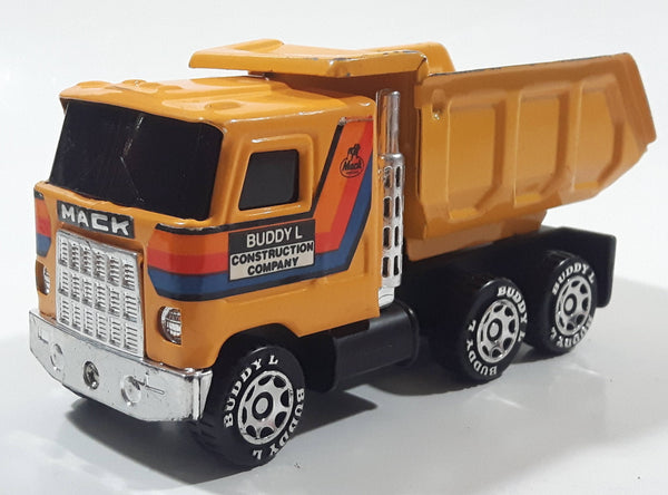 Vintage 1980 Buddy L Construction Company Mack Dump Truck Pressed Steel and Plastic Toy Car Vehicle Made in Macau