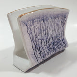 Lavorato A Mano Purple and White Gold Trim Ceramic Napkin Holder