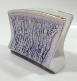 Lavorato A Mano Purple and White Gold Trim Ceramic Napkin Holder