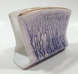 Lavorato A Mano Purple and White Gold Trim Ceramic Napkin Holder