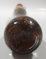 Decorative Oil and Vinegar Vegetable and Spice Filled 12 1/2" Tall Wicker Wrapped Neck Glass Bottle