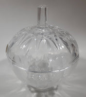 Vintage RCR Royal Crystal Rock Leaded Crystal Glass 7" Tall Lidded Candy Dish Made In Italy