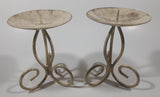 Ornate Metal Footed Spiked Candle Stand Holder 5 1/2" Tall Set of 2