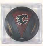 Calgary Flames NHL Ice Hockey Team Thin Puck Shaped Drink Coasters with Different Logos in Clear Case