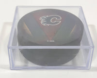 Calgary Flames NHL Ice Hockey Team Thin Puck Shaped Drink Coasters with Different Logos in Clear Case