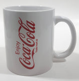 Enjoy Coca Cola Two Polar Bears Cuddling White 3 3/4" Tall Ceramic Coffee Mug Cup