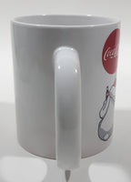 Enjoy Coca Cola Two Polar Bears Cuddling White 3 3/4" Tall Ceramic Coffee Mug Cup