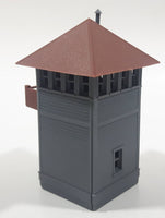 Grey and Brown Plastic Railroad Model Outpost Lookout Tower Building
