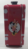 2013 Tin Box Co. Disney Minnie Mouse Pink and White Polka Dot Embossed Tin Metal Lunch Box