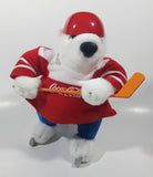 Very Hard To Find Coca Cola Polar Bear Ice Hockey Player 8" Tall Toy Stuffed Animal Plush Mascot Character