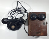 Antique 1935 Western Electric Black Telephone Phone and Wood Ringer Box Made in USA