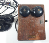 Antique 1935 Western Electric Black Telephone Phone and Wood Ringer Box Made in USA