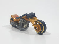 2003 Hot Wheels Blast Lane Motorcycle Gold Die Cast Toy Motorbike Vehicle