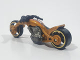 2003 Hot Wheels Blast Lane Motorcycle Gold Die Cast Toy Motorbike Vehicle