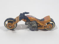 2003 Hot Wheels Blast Lane Motorcycle Gold Die Cast Toy Motorbike Vehicle