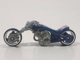 2001 Hot Wheels Blast Lane Motorcycle Dark Blue Die Cast Toy Motorbike Vehicle