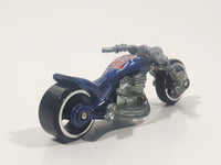 2001 Hot Wheels Blast Lane Motorcycle Dark Blue Die Cast Toy Motorbike Vehicle