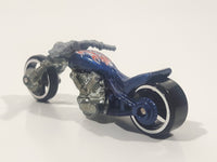 2001 Hot Wheels Blast Lane Motorcycle Dark Blue Die Cast Toy Motorbike Vehicle