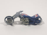 2001 Hot Wheels Blast Lane Motorcycle Dark Blue Die Cast Toy Motorbike Vehicle