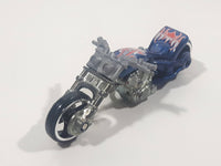 2001 Hot Wheels Blast Lane Motorcycle Dark Blue Die Cast Toy Motorbike Vehicle